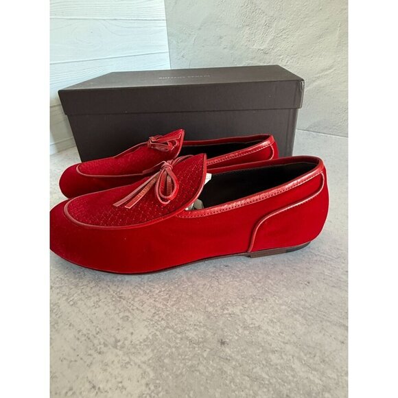 NIB Bottega‎ Veneta Men\'s Velvet Red Loafers Size 40 EU/ 7US main image 9